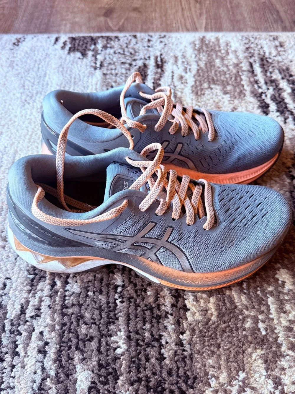 ASICS Women's Gray Running Shoes with Peach Accents Like New